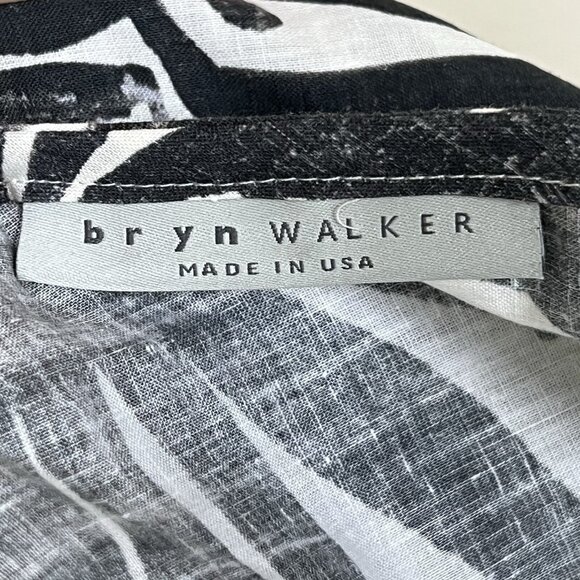 Bryn Walker LINEN COTTON Top Size 2X Long Sleeve Tropical Lagenlook Coastal Boxy - Picture 7 of 16